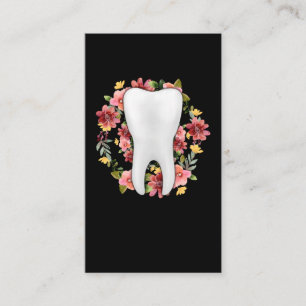 Carte De Visite Floral Dentist Dentist Dentist Fleurs Dentières A