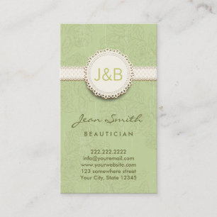 Carte de visite floral d'esthéticien de dentelle