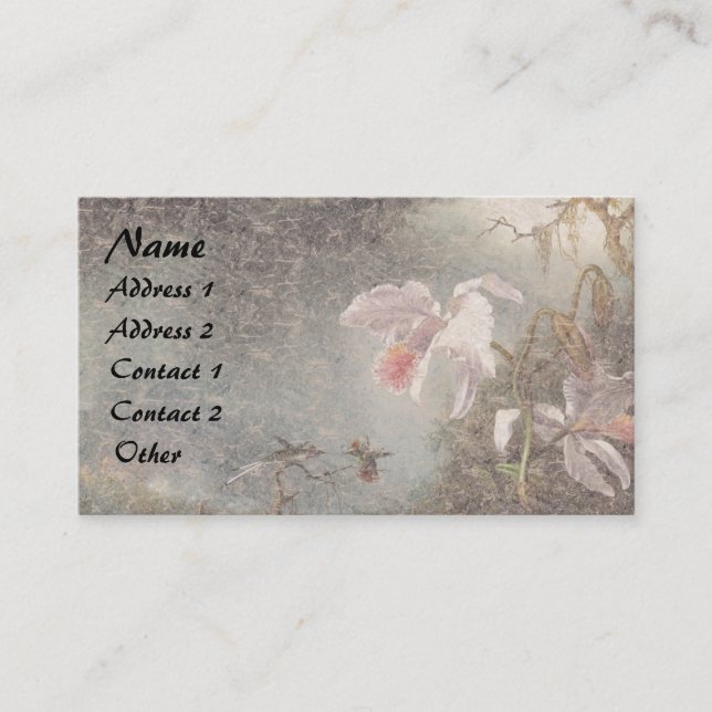 Carte de visite floral d'orchidée d'oiseau de (Devant)