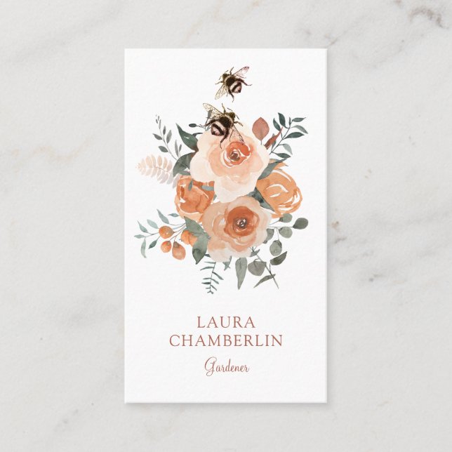 Carte de visite Floral Et Gardener Des Abeilles (Devant)