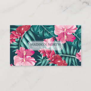Carte De Visite Floral Exotique Été