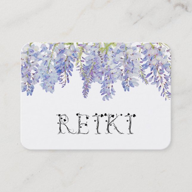 Carte De Visite *~* Floral - Fleur de Wisteria Aquarelle Ivy REIKI (Devant)