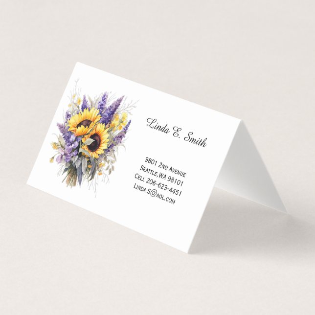 Carte De Visite Floral Folded Calling Card  (Devant)