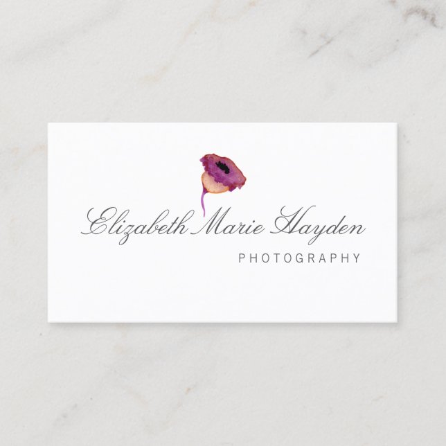 carte de visite floral fuchsia rose (Devant)
