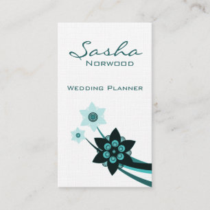 Carte de visite floral génial, Teal