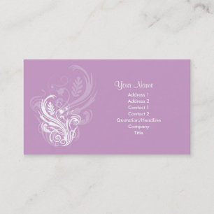 Carte de visite floral mauve
