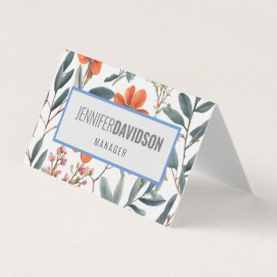 Carte De Visite Floral moderne minimaliste élégant professionnel
