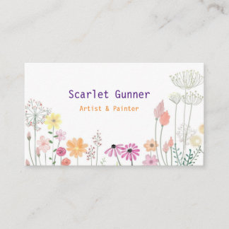 Carte de visite floral mou simple