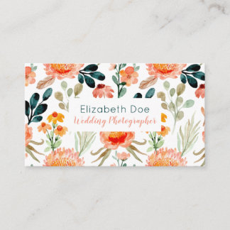 Carte de visite floral Peachy & Green