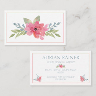 Carte de visite floral pour professionnels de la c