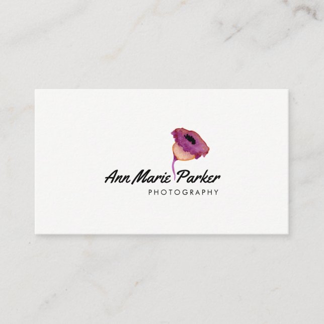 Carte De Visite Floral pourpre (Devant)