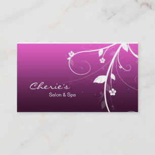 Carte de visite floral pourpre rose de remous