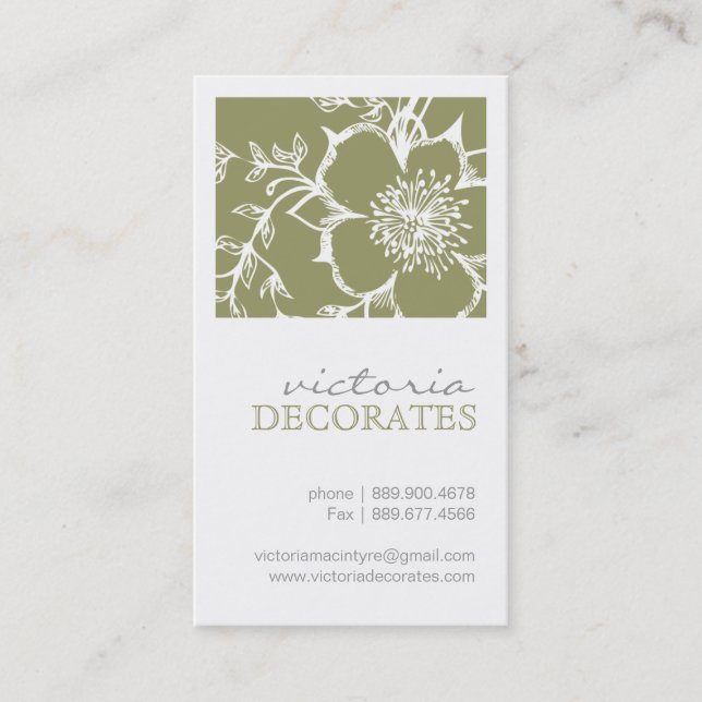 Carte de visite floral professionnel (Devant)