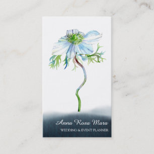 Carte De Visite *~* Floral QR White Anemone Mariage Planificateur 