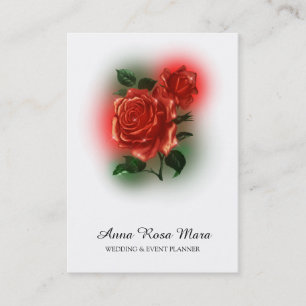 Carte De Visite *~* Floral Red ROSE Mariage Event Planner Code QR