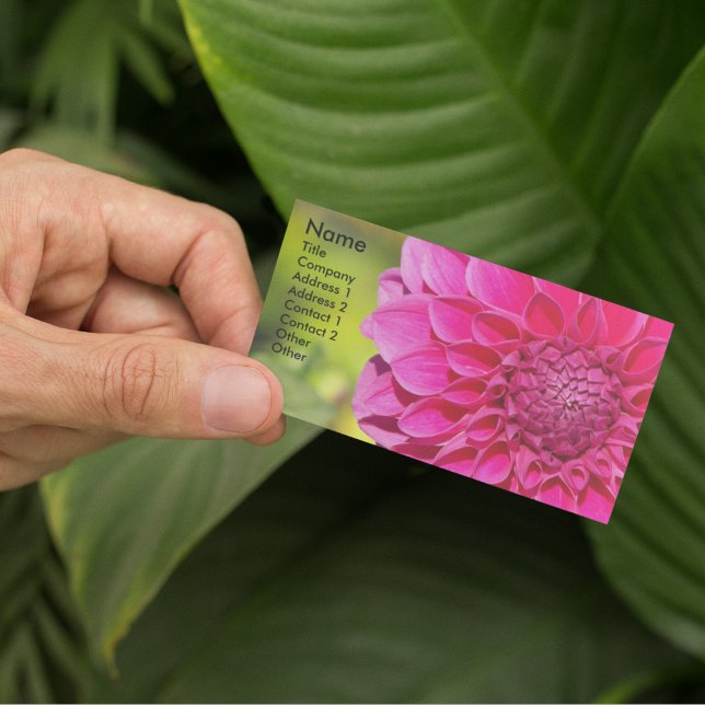 Carte De Visite Floral rose clair Dahlia (In Situ)