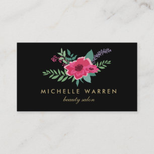 Carte de visite floral rose élégant du salon II