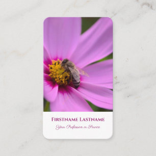 Carte De Visite Floral rose fleurit occupé abeille fleuriste fleur