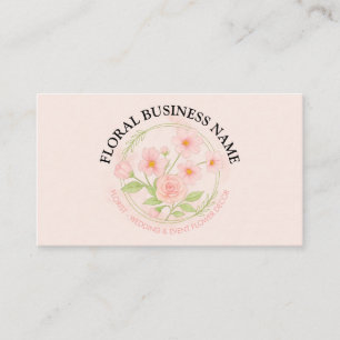 Carte De Visite Floral rose pâle