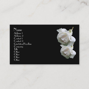 Carte de visite Floral Roses Blanches