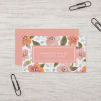 Carte de visite floral sensible de pêche