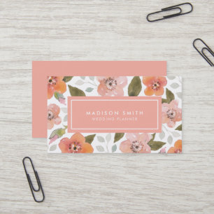 Carte de visite floral sensible de pêche