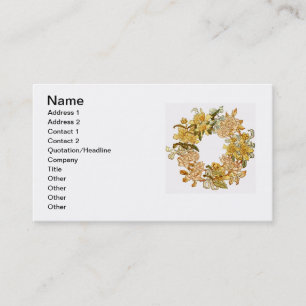 Carte De Visite Floral Spring Fleur de couronne rose Fleurs Art