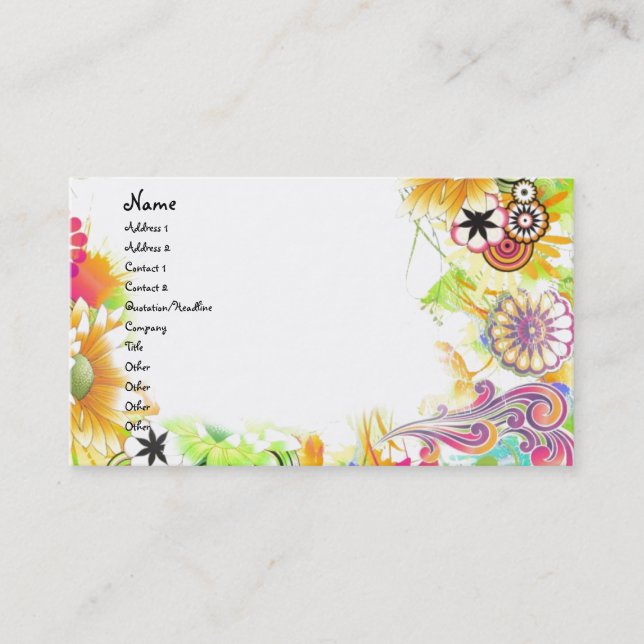 Carte De Visite Floral Super (Devant)