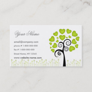 Carte de visite floral vert