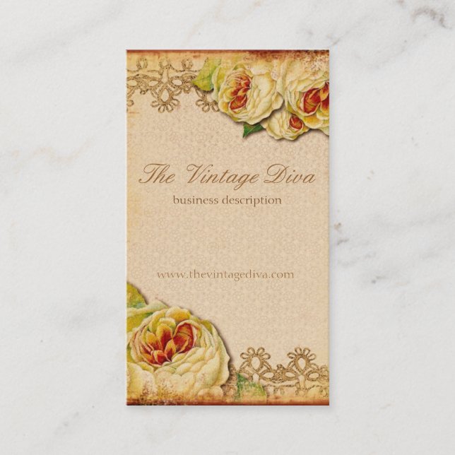 Carte de visite floral vintage (Devant)