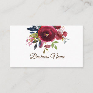 carte de visite florale boho, violet