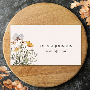 Carte de visite florale de bouquet de fleurs sauva