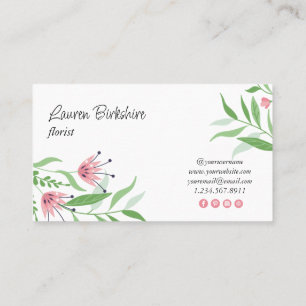 Carte de visite florale rose