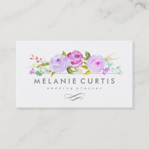 Carte de visite florale violette de jardin de rose