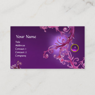 Carte De Visite FLORENTIN BAROQUE MONOGRAMME GEMME améthyste viole