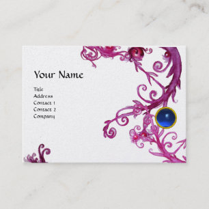 Carte De Visite FLORENTINE BAROQUE MONOGRAM GEM bleu rose platine