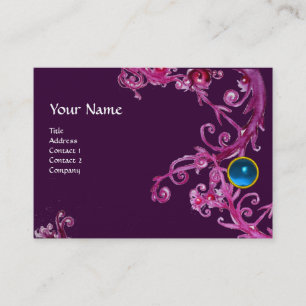Carte De Visite FLORENTINE BAROQUE MONOGRAM GEM bleu violet noir