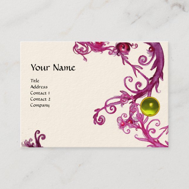 Carte De Visite FLORENTINE BAROQUE MONOGRAM GEM crème rose jaune (Devant)