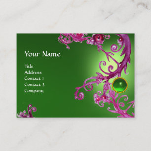 Carte De Visite FLORENTINE BAROQUE MONOGRAM GEM vert violet rouge