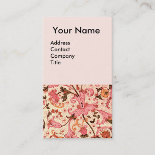 CARTE DE VISITE FLORENTINE RENAISSANCE ROSE FLORALE SWIRLS, FLEURS