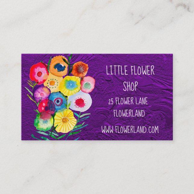Carte De Visite Florist Flower Shop moderne simple entreprise (Devant)