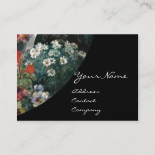 CARTE DE VISITE FLORISTE FABRIQUANT UN BOUQUET AUX FLEURS COLORÉES