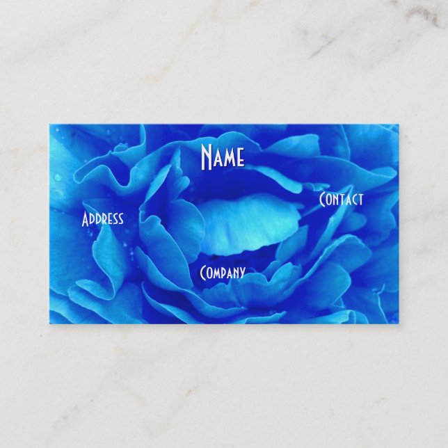 Carte De Visite Floriste - Rose bleu (Devant)