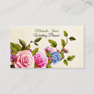 Carte De Visite Floriste Rose et designer
