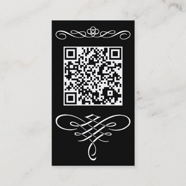 Carte De Visite Flourish de code de QR (Devant)