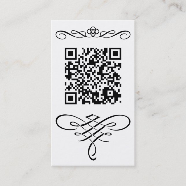 Carte De Visite Flourish de code de QR (Devant)