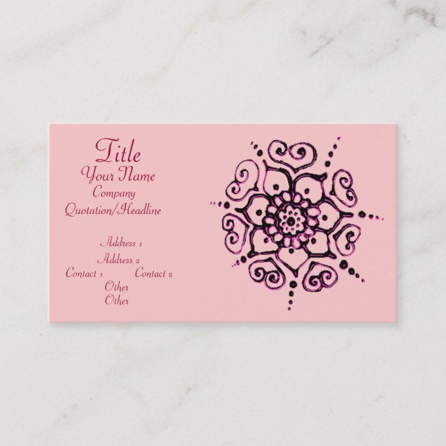 Carte De Visite Flower of Love (Henna) (Devant)