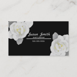 Carte De Visite Flower on Black