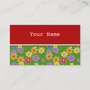 Carte De Visite Flower Power Fabric Motif + vos idées