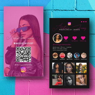 Carte De Visite Flux photo de l'influent Médias sociaux QR Code ro